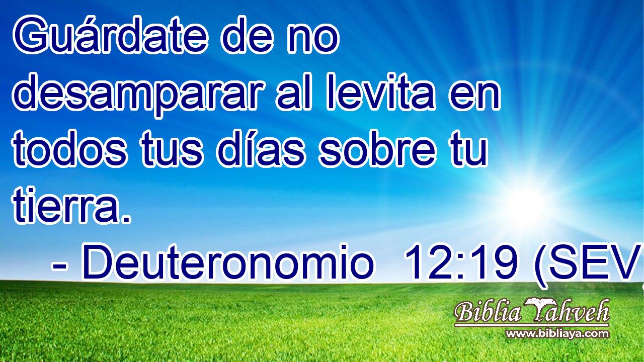 Guárdate de no desamparar al levita en todos tus días sobre tu tierra.