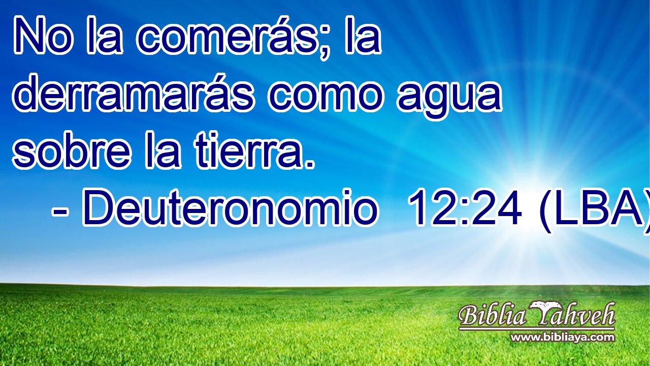 No la comerás; la derramarás como agua sobre la tierra.