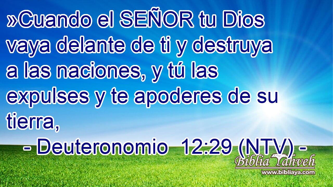 »Cuando el SEÑOR tu Dios vaya delante de ti y destruya a las naciones, y tú las expulses y te apoderes de su tierra,
