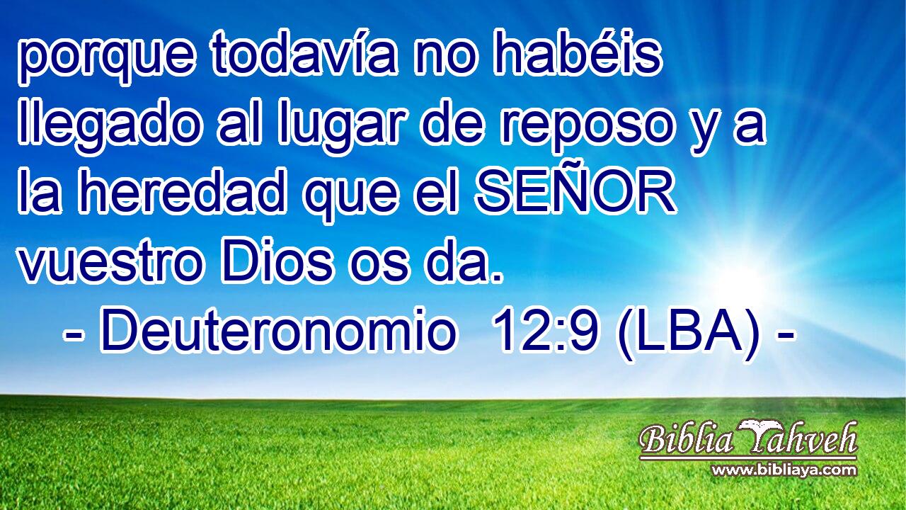 porque todavía no habéis llegado al lugar de reposo y a la heredad que el SEÑOR vuestro Dios os da.