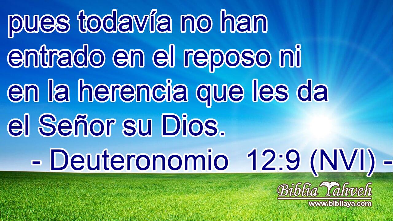  pues todavía no han entrado en el reposo ni en la herencia que les da el Señor su Dios. 