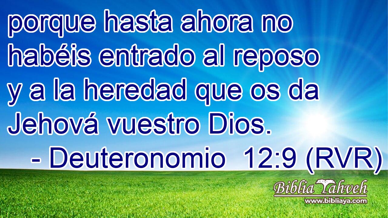 porque hasta ahora no habéis entrado al reposo y a la heredad que os da Jehová vuestro Dios.