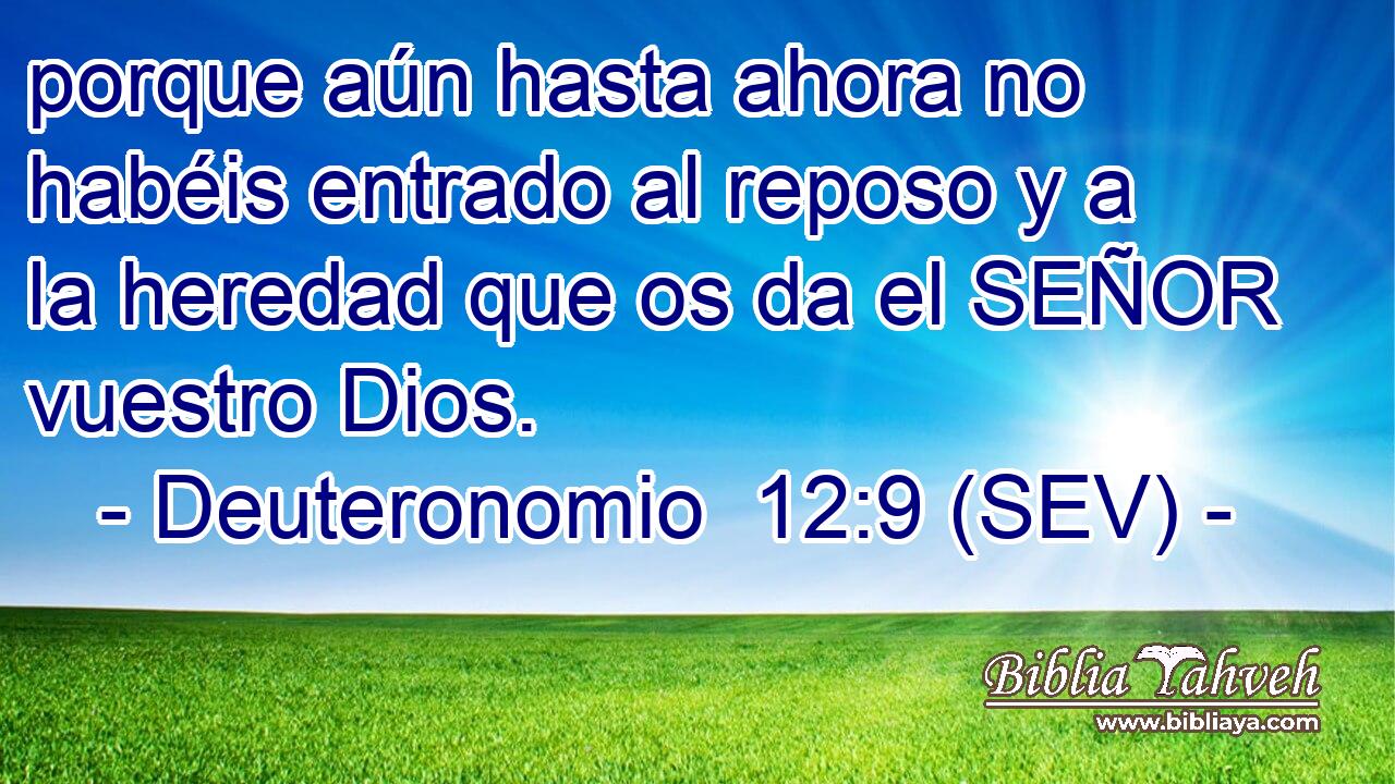 porque aún hasta ahora no habéis entrado al reposo y a la heredad que os da el SEÑOR vuestro Dios.