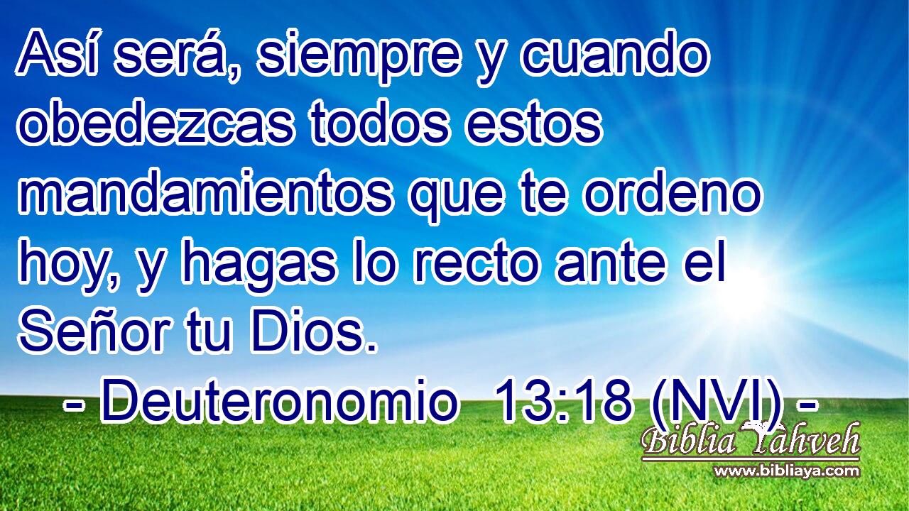  Así será, siempre y cuando obedezcas todos estos mandamientos que te ordeno hoy, y hagas lo recto ante el Señor tu Dios. 