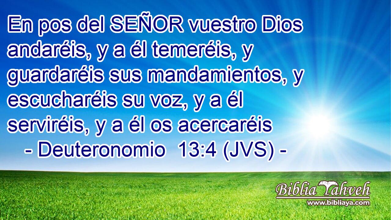 En pos del SEÑOR vuestro Dios andaréis, y a él temeréis, y guardaréis sus mandamientos, y escucharéis su voz, y a él serviréis, y a él os acercaréis