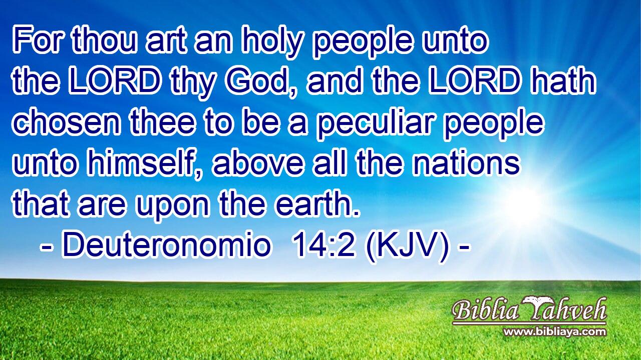 For thou art an holy people unto the LORD thy God, and the LORD hath chosen thee to be a peculiar people unto himself, above all the nations that are upon the earth.