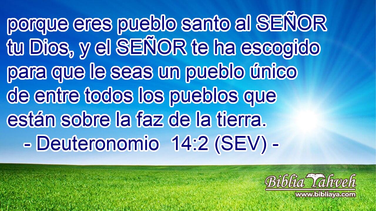 porque eres pueblo santo al SEÑOR tu Dios, y el SEÑOR te ha escogido para que le seas un pueblo único de entre todos los pueblos que están sobre la faz de la tierra.