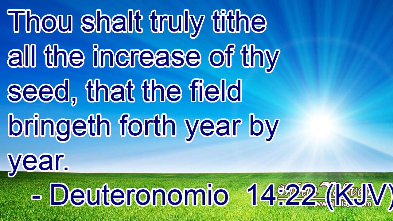 Thou shalt truly tithe all the increase of thy seed, that the field bringeth forth year by year.