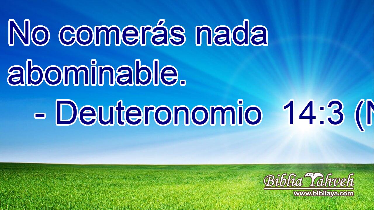  No comerás nada abominable. 
