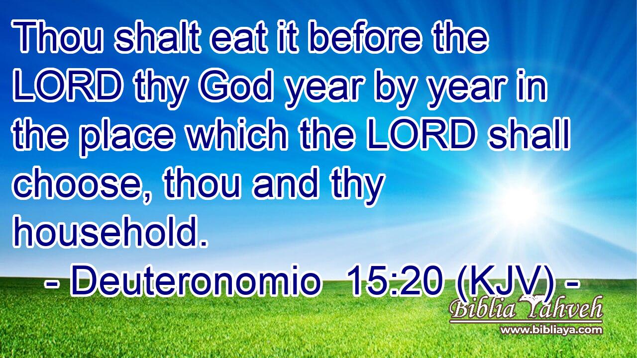 Thou shalt eat it before the LORD thy God year by year in the place which the LORD shall choose, thou and thy household.
