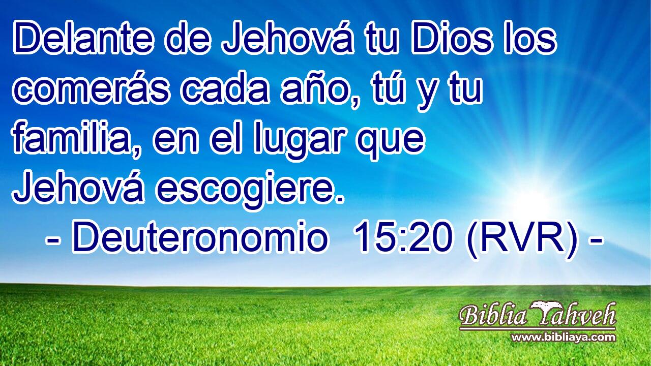 Delante de Jehová tu Dios los comerás cada año, tú y tu familia, en el lugar que Jehová escogiere.