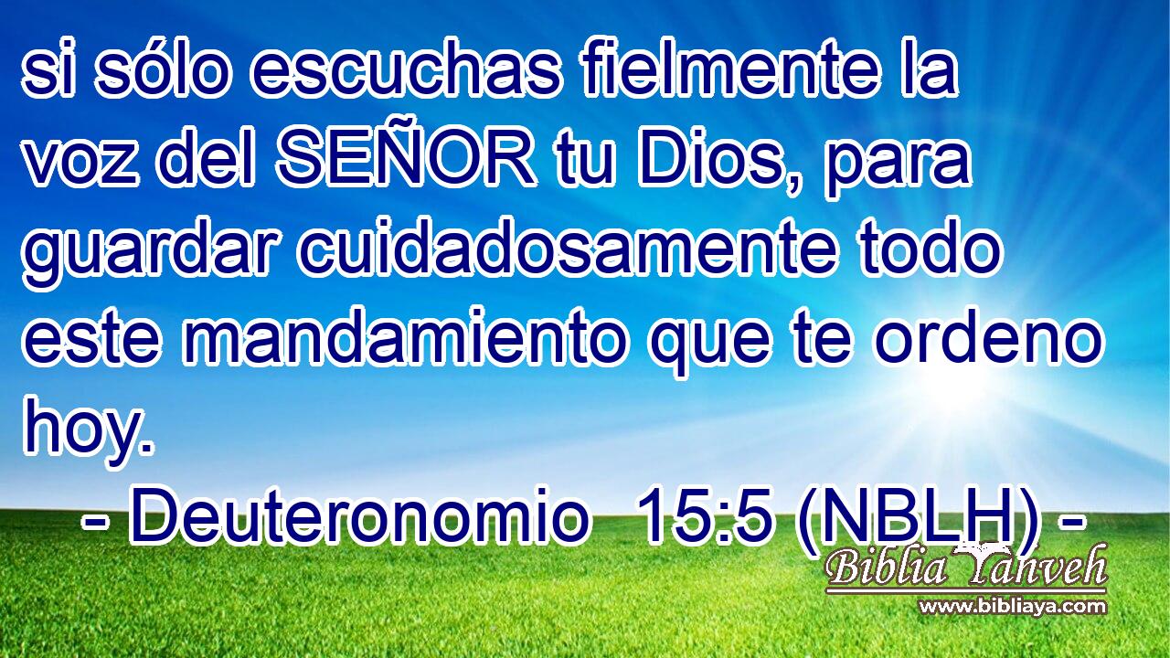  si sólo escuchas fielmente la voz del SEÑOR tu Dios, para guardar cuidadosamente todo este mandamiento que te ordeno hoy. 