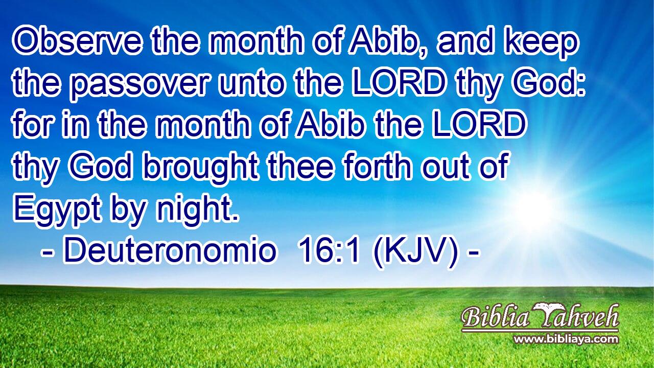 Observe the month of Abib, and keep the passover unto the LORD thy God: for in the month of Abib the LORD thy God brought thee forth out of Egypt by night.