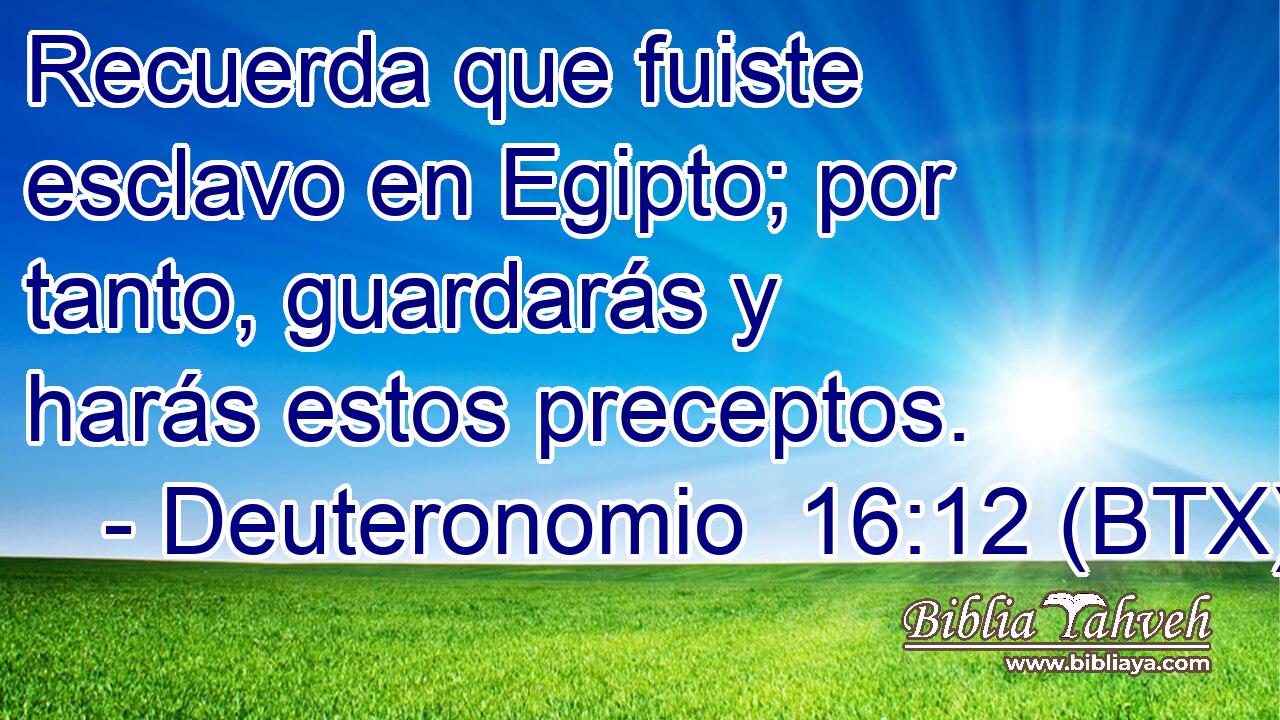 Recuerda que fuiste esclavo en Egipto; por tanto, guardarás y harás estos preceptos.