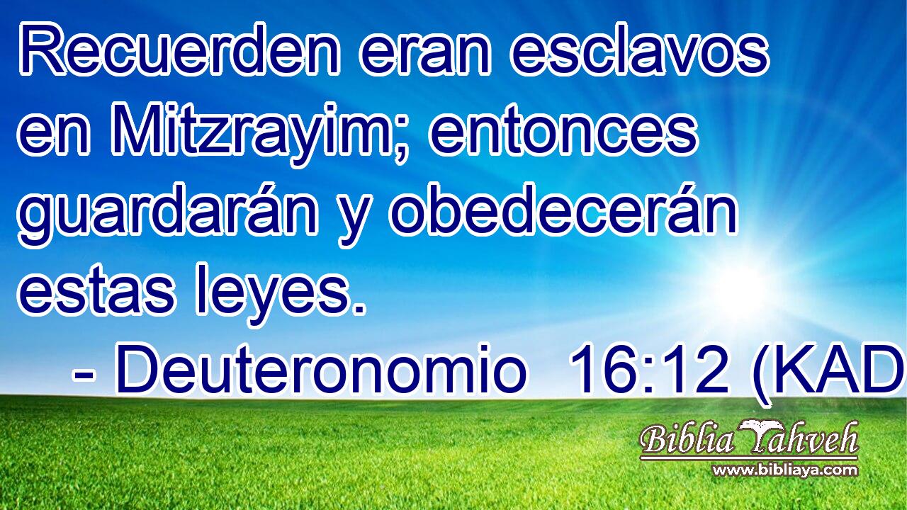  Recuerden eran esclavos en Mitzrayim; entonces guardarán y obedecerán estas leyes. 