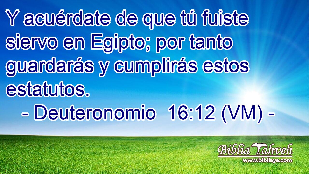  Y acuérdate de que tú fuiste siervo en Egipto; por tanto guardarás y cumplirás estos estatutos. 