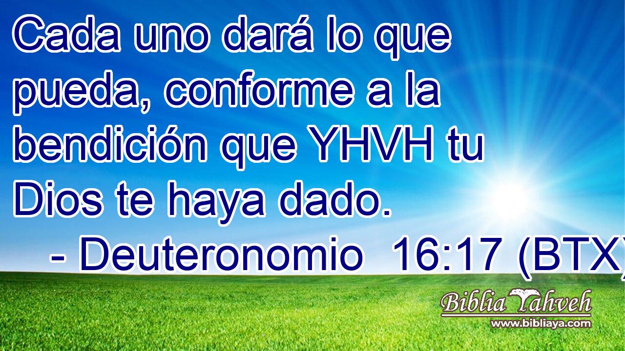 Cada uno dará lo que pueda, conforme a la bendición que YHVH tu Dios te haya dado.
