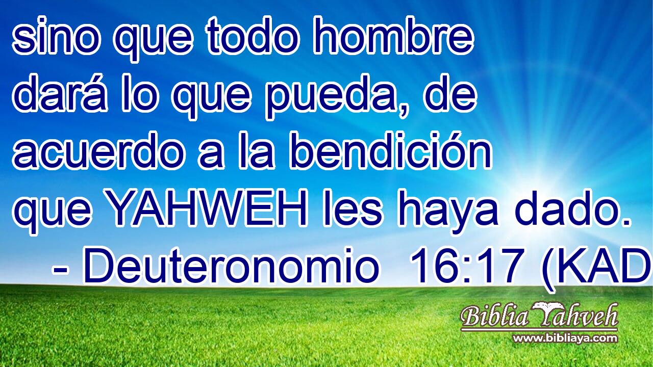  sino que todo hombre dará lo que pueda, de acuerdo a la bendición que YAHWEH les haya dado. 