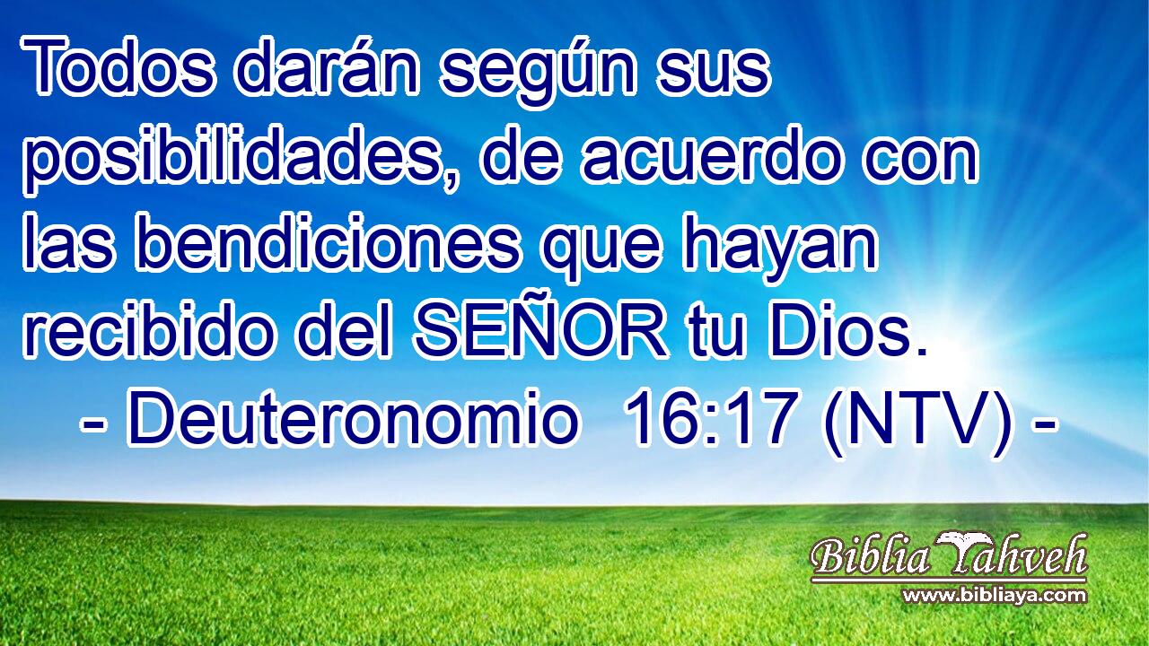 Todos darán según sus posibilidades, de acuerdo con las bendiciones que hayan recibido del SEÑOR tu Dios.