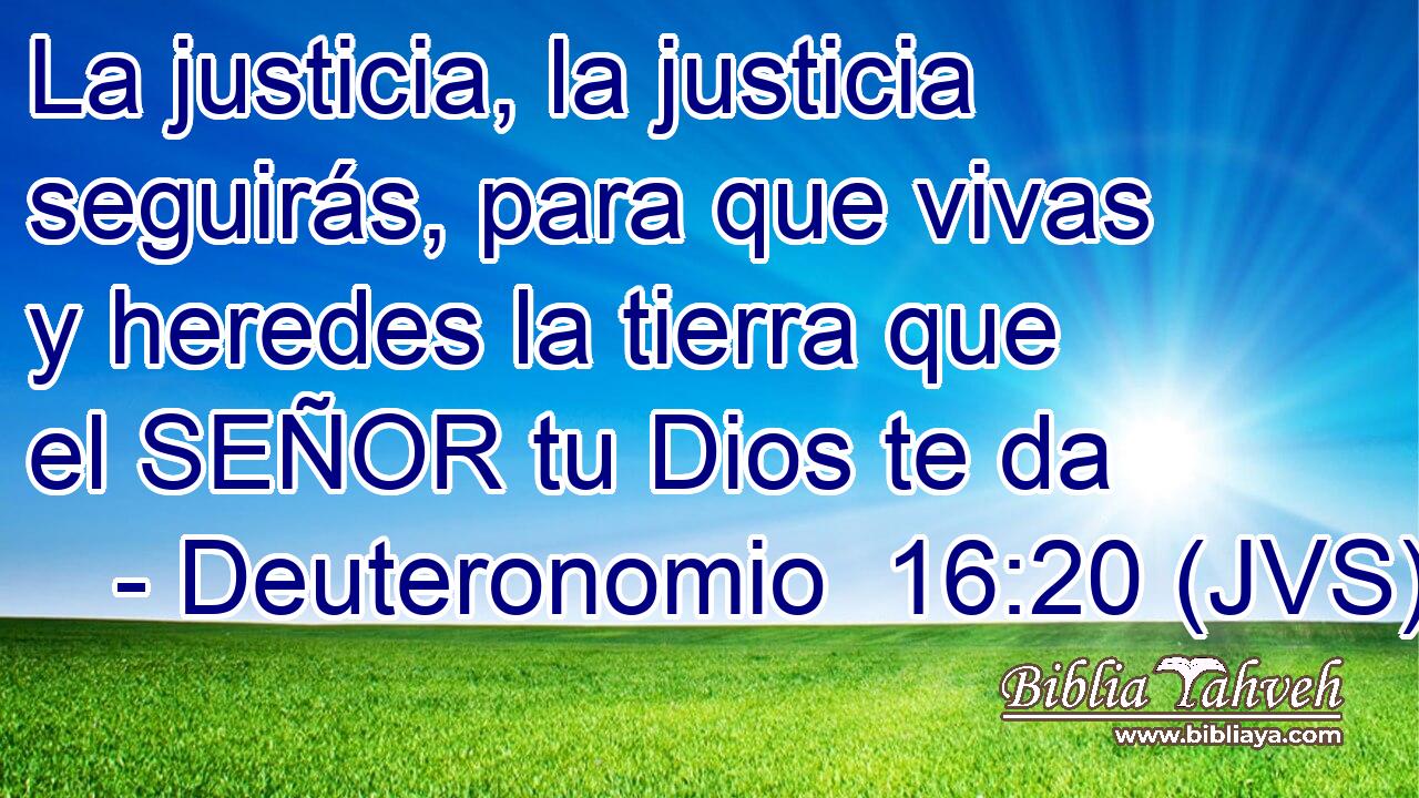 La justicia, la justicia seguirás, para que vivas y heredes la tierra que el SEÑOR tu Dios te da