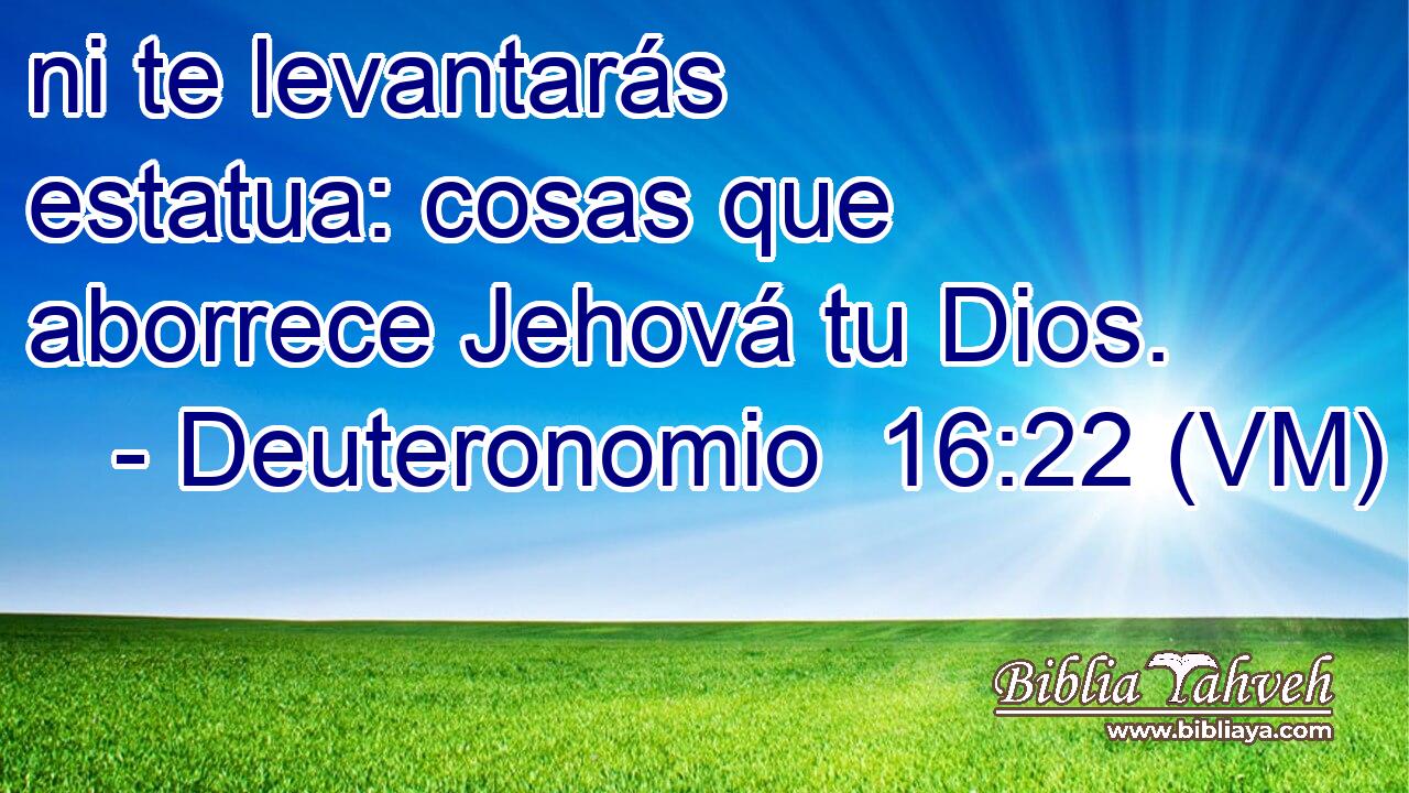  ni te levantarás estatua: cosas que aborrece Jehová tu Dios. 
