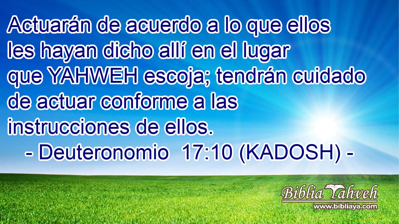  Actuarán de acuerdo a lo que ellos les hayan dicho allí en el lugar que YAHWEH escoja; tendrán cuidado de actuar conforme a las instrucciones de ellos. 