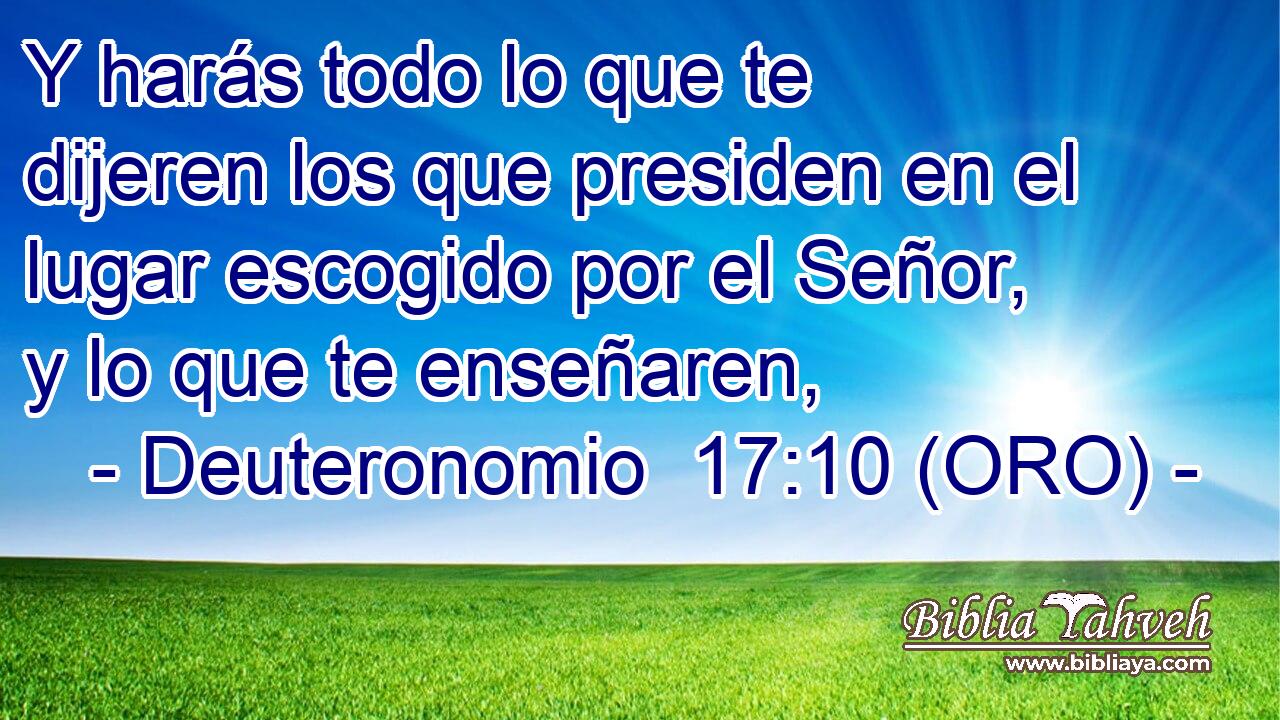  Y harás todo lo que te dijeren los que presiden en el lugar escogido por el Señor, y lo que te enseñaren, 