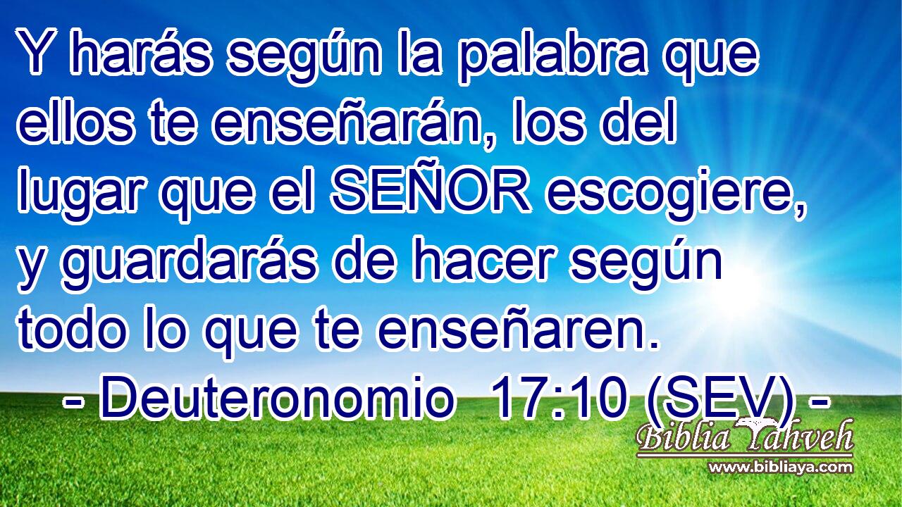 Y harás según la palabra que ellos te enseñarán, los del lugar que el SEÑOR escogiere, y guardarás de hacer según todo lo que te enseñaren.
