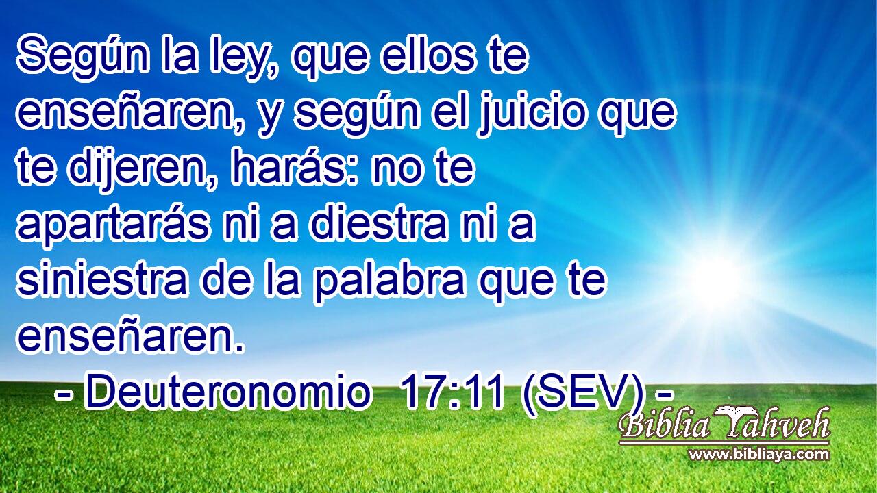 Según la ley, que ellos te enseñaren, y según el juicio que te dijeren, harás: no te apartarás ni a diestra ni a siniestra de la palabra que te enseñaren.