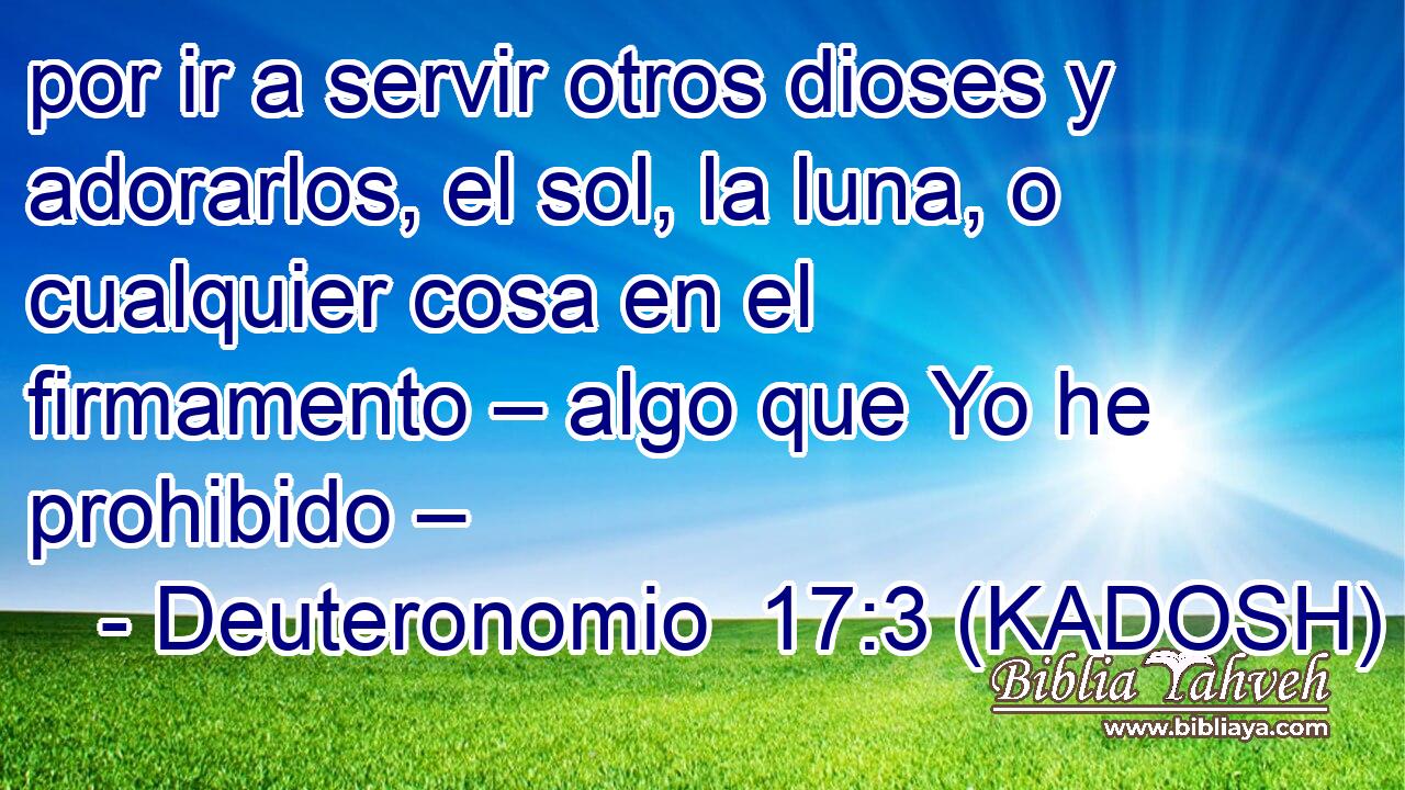  por ir a servir otros dioses y adorarlos, el sol, la luna, o cualquier cosa en el firmamento – algo que Yo he prohibido – 