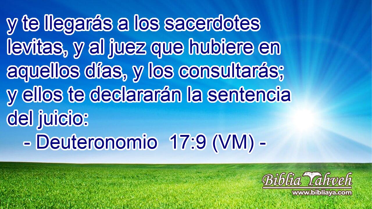  y te llegarás a los sacerdotes levitas, y al juez que hubiere en aquellos días, y los consultarás; y ellos te declararán la sentencia del juicio: 