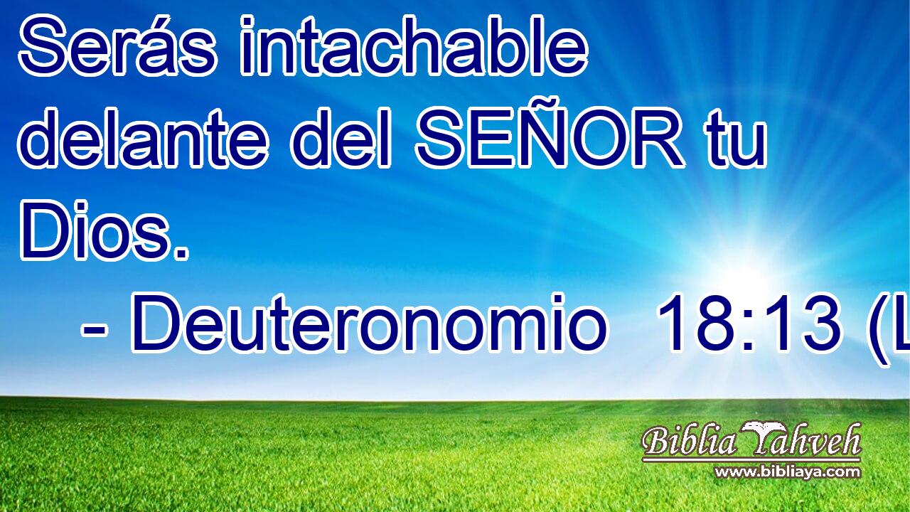 Serás intachable delante del SEÑOR tu Dios.