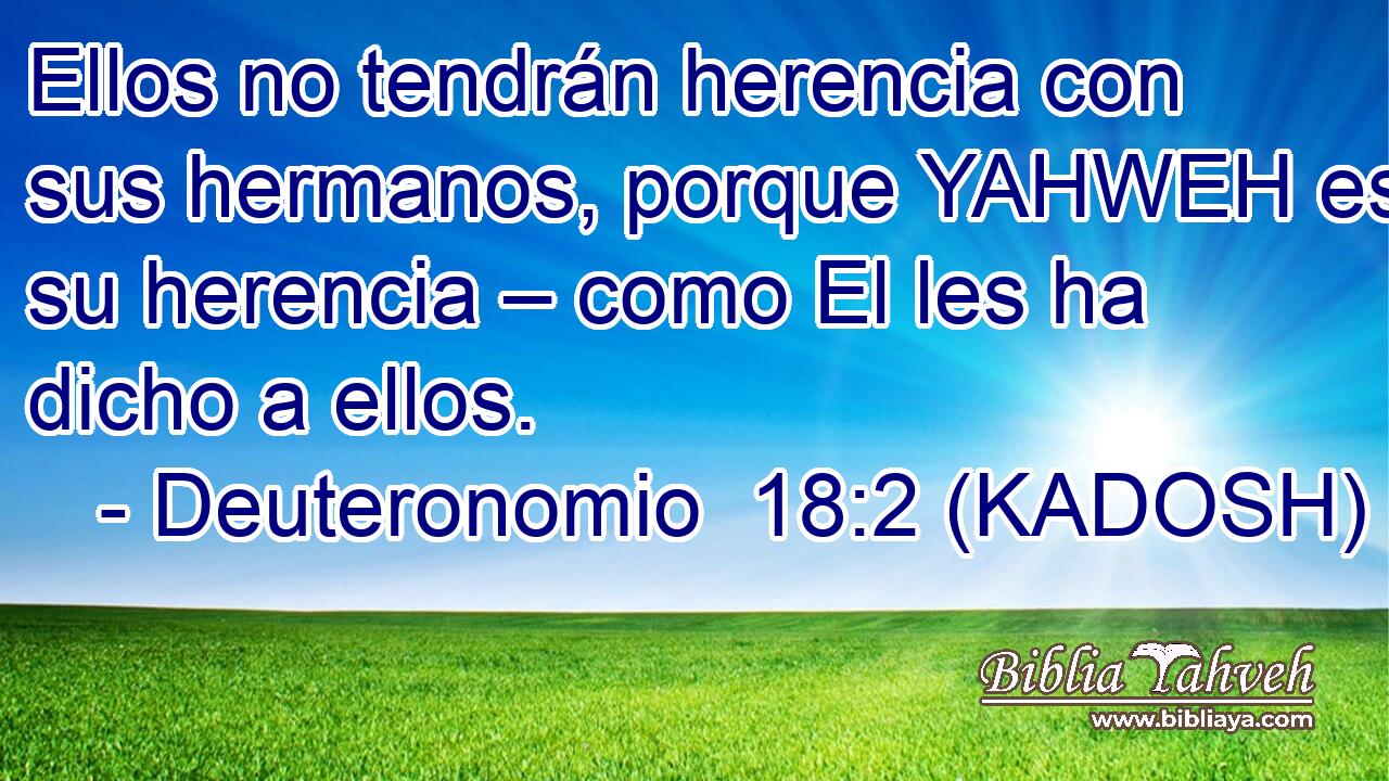  Ellos no tendrán herencia con sus hermanos, porque YAHWEH es su herencia – como El les ha dicho a ellos. 