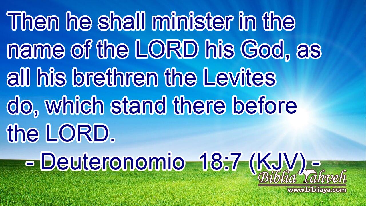 Then he shall minister in the name of the LORD his God, as all his brethren the Levites do, which stand there before the LORD.