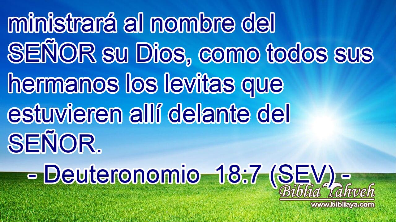 ministrará al nombre del SEÑOR su Dios, como todos sus hermanos los levitas que estuvieren allí delante del SEÑOR.