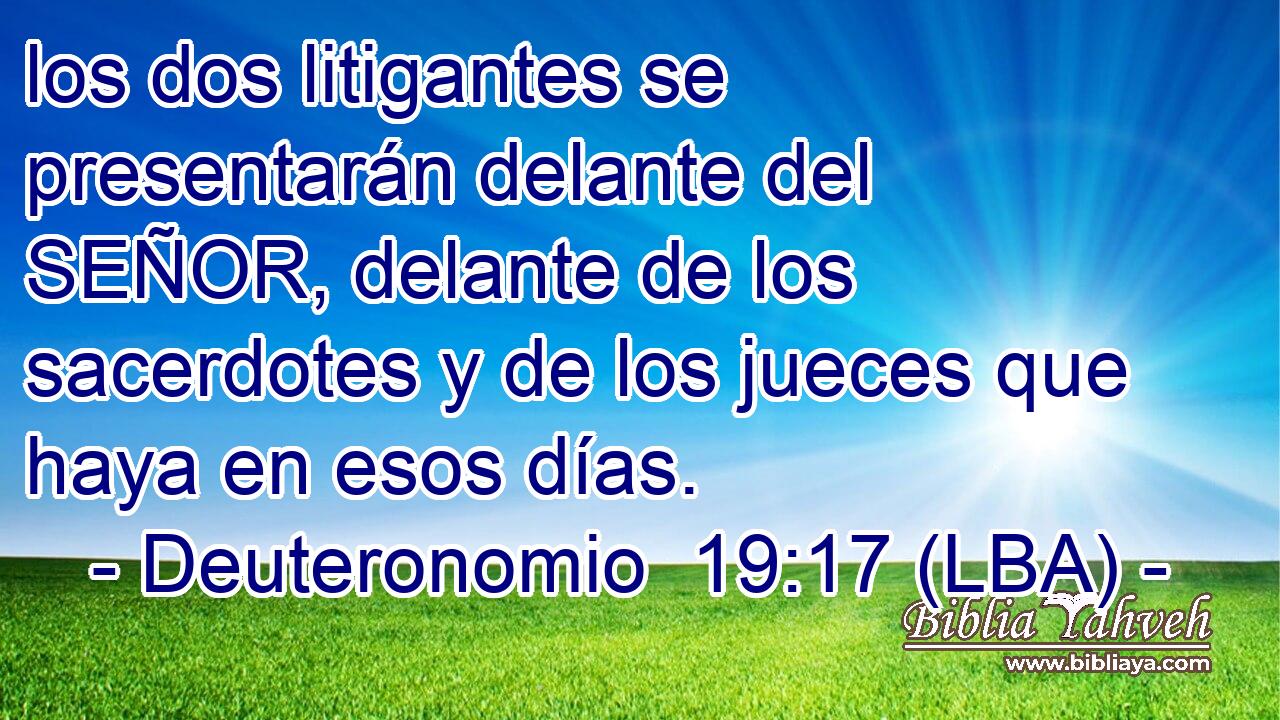 los dos litigantes se presentarán delante del SEÑOR, delante de los sacerdotes y de los jueces que haya en esos días.