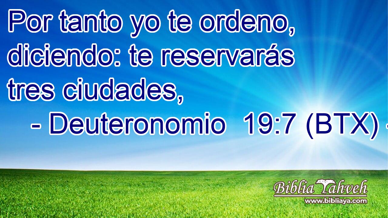 Por tanto yo te ordeno, diciendo: te reservarás tres ciudades,