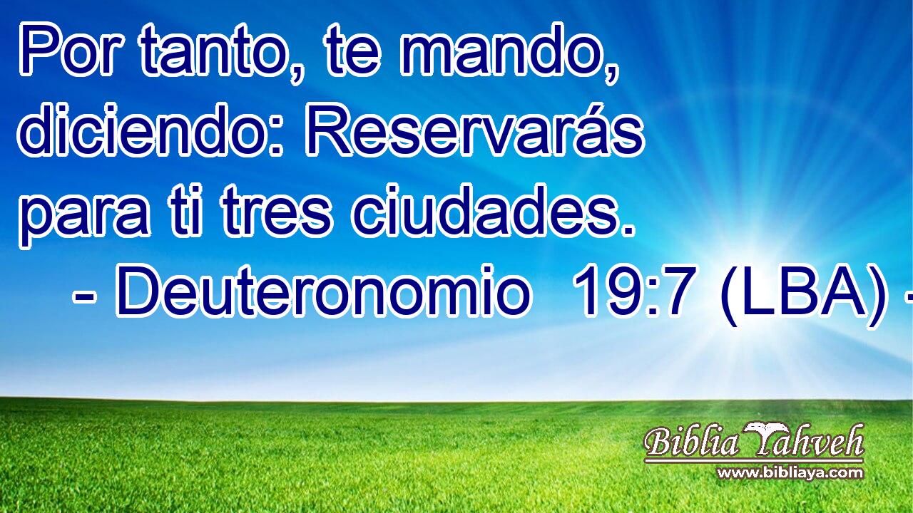 Por tanto, te mando, diciendo: Reservarás para ti tres ciudades.