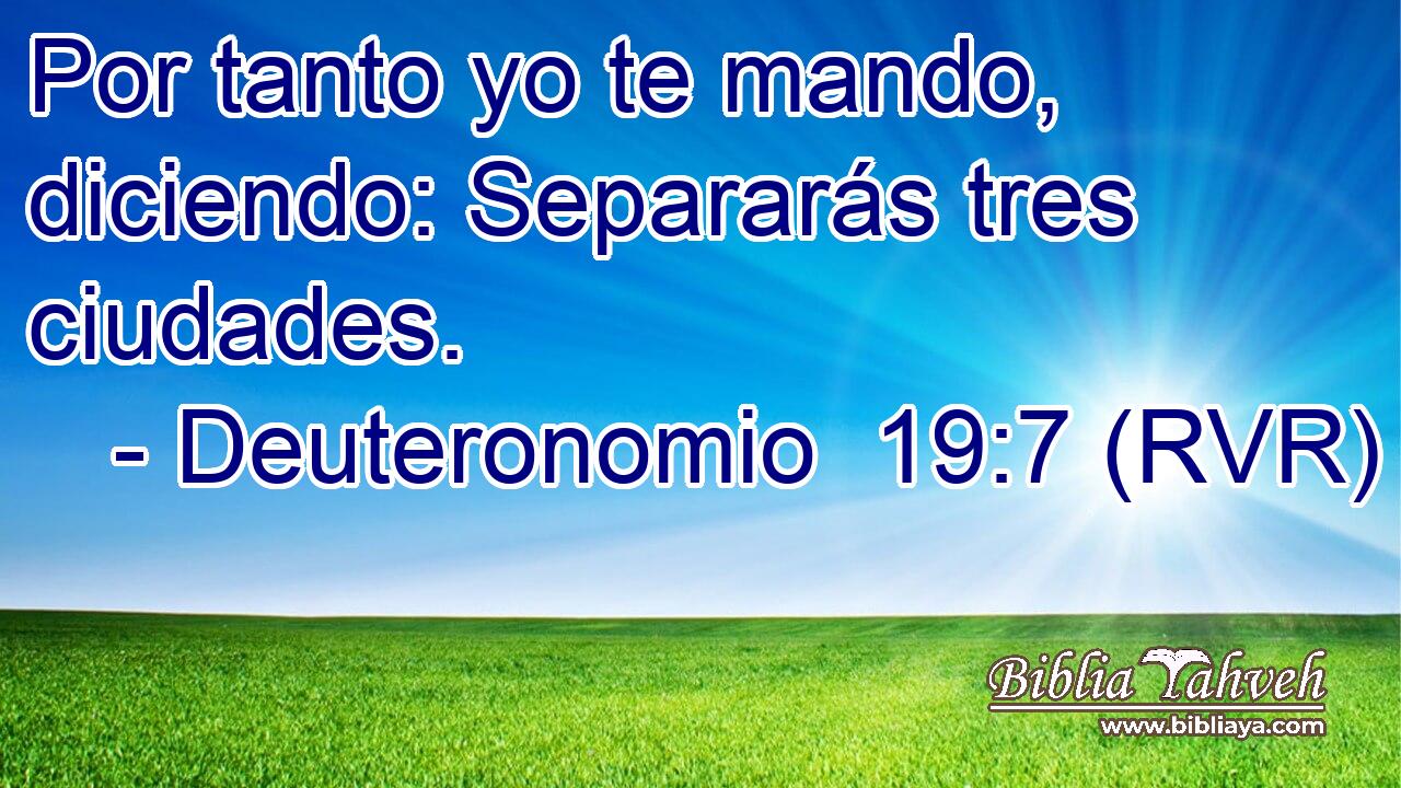 Por tanto yo te mando, diciendo: Separarás tres ciudades.