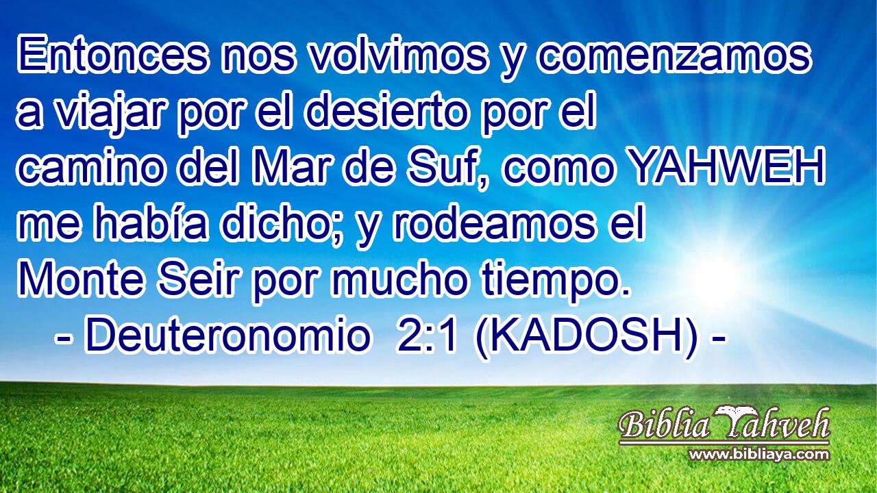  Entonces nos volvimos y comenzamos a viajar por el desierto por el camino del Mar de Suf, como YAHWEH me había dicho; y rodeamos el Monte Seir por mucho tiempo. 