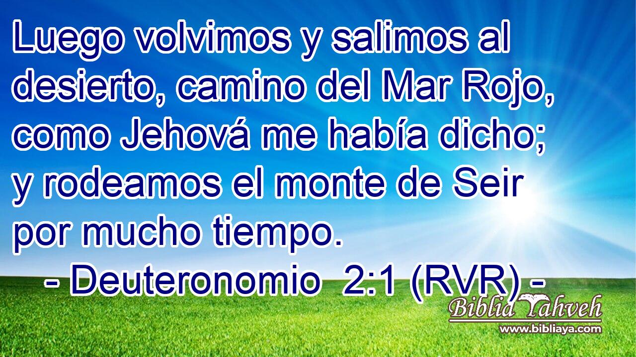 Luego volvimos y salimos al desierto, camino del Mar Rojo, como Jehová me había dicho; y rodeamos el monte de Seir por mucho tiempo.