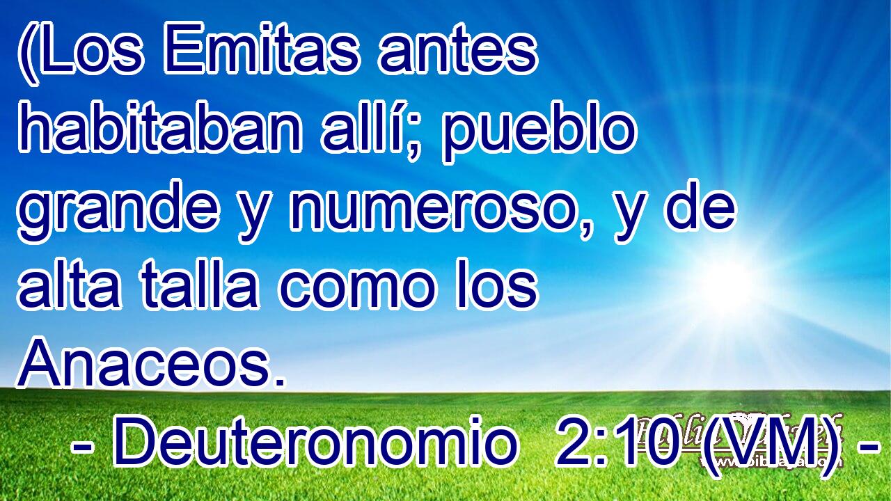  (Los Emitas antes habitaban allí; pueblo grande y numeroso, y de alta talla como los Anaceos. 