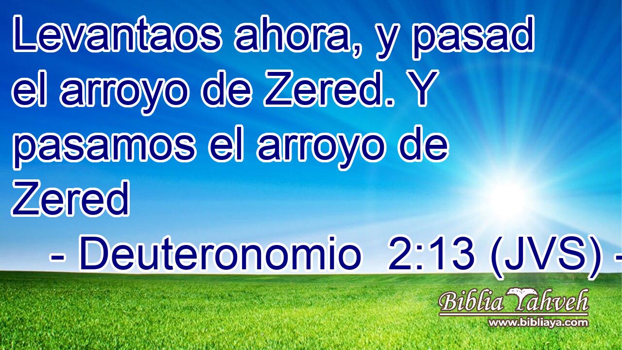 Levantaos ahora, y pasad el arroyo de Zered. Y pasamos el arroyo de Zered