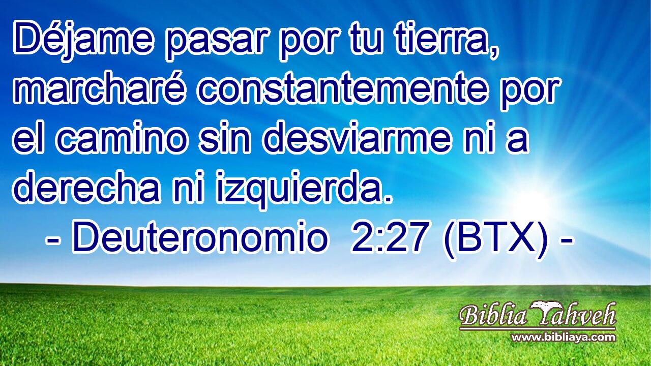 Déjame pasar por tu tierra, marcharé constantemente por el camino sin desviarme ni a derecha ni izquierda.
