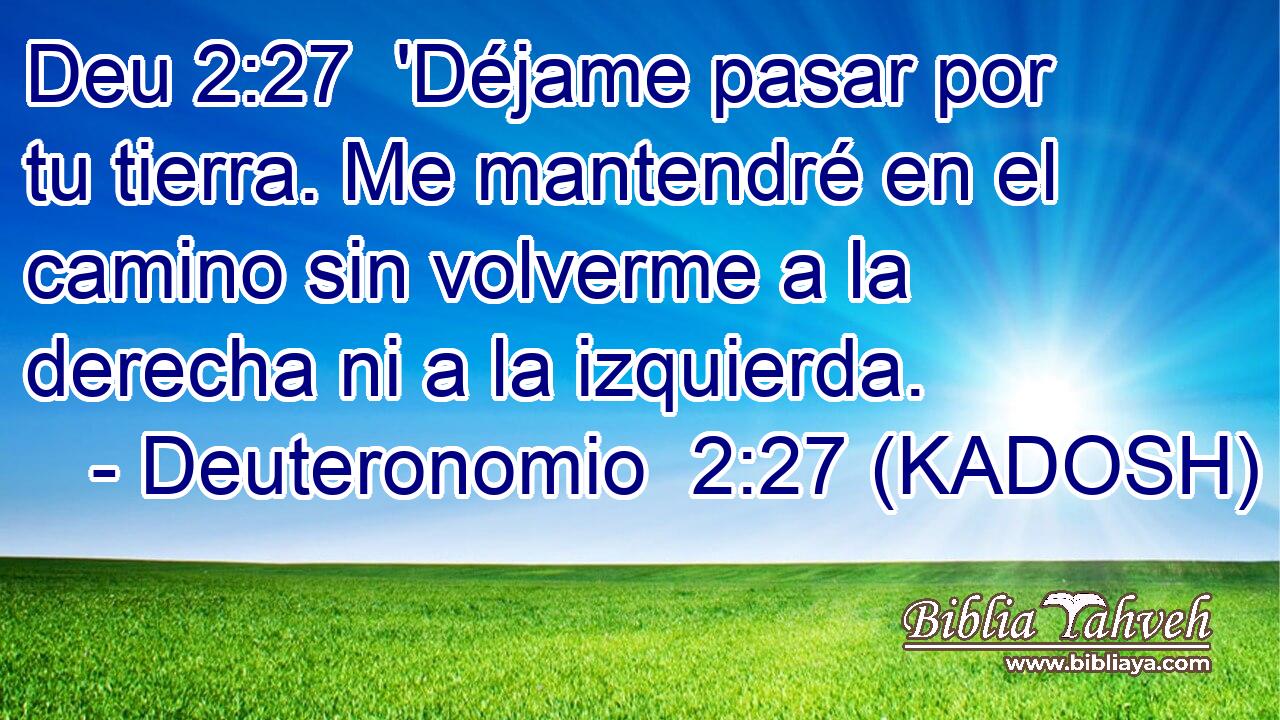  'Déjame pasar por tu tierra. Me mantendré en el camino sin volverme a la derecha ni a la izquierda. 