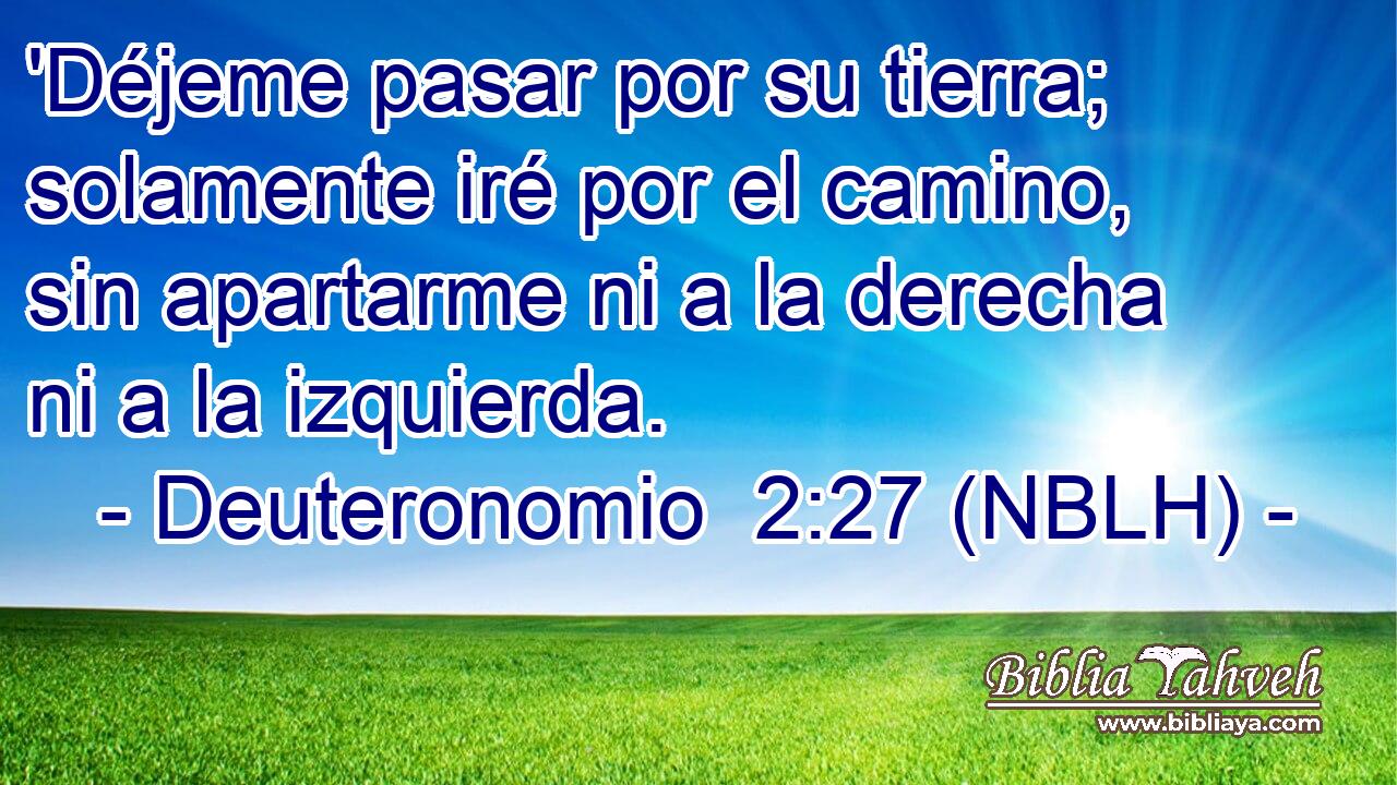  'Déjeme pasar por su tierra; solamente iré por el camino, sin apartarme ni a la derecha ni a la izquierda. 