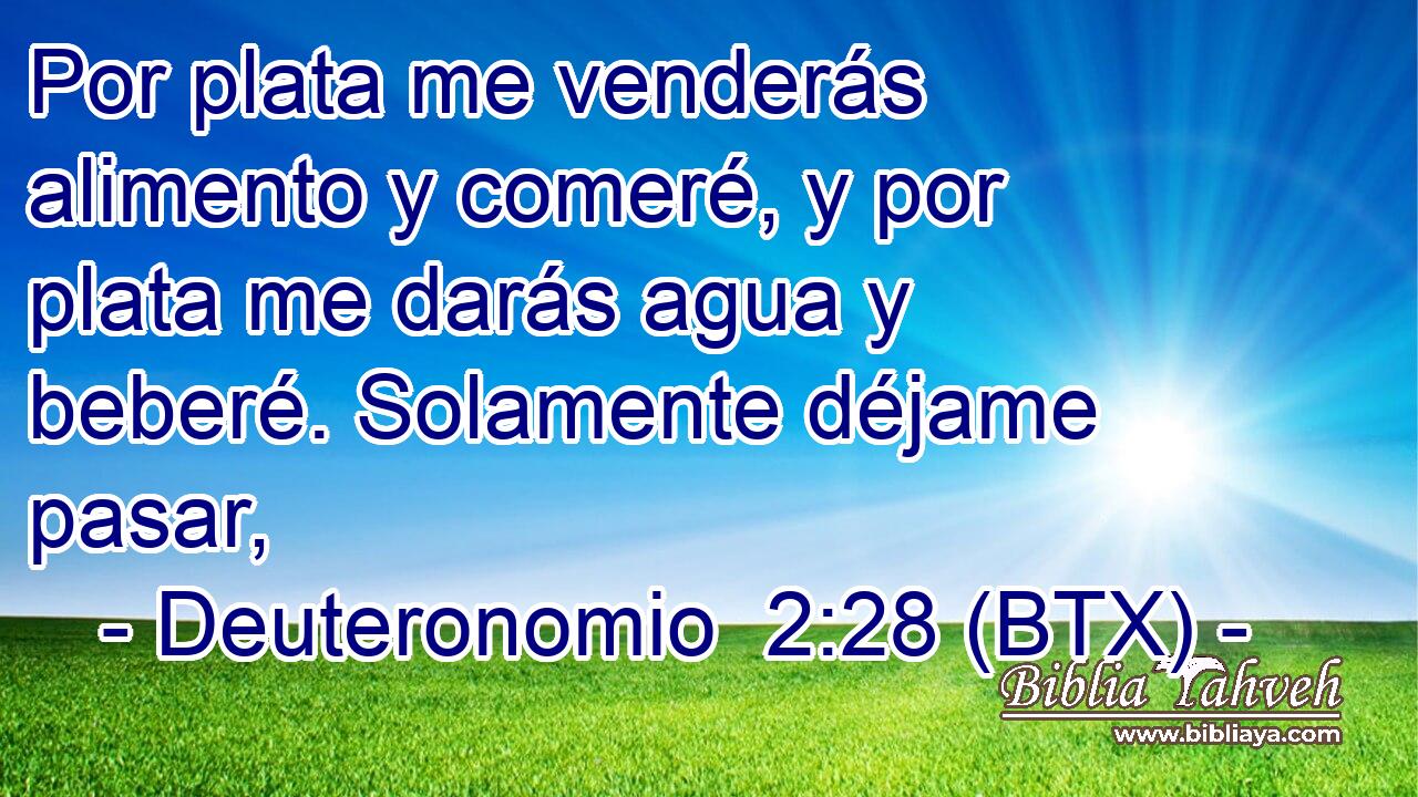 Por plata me venderás alimento y comeré, y por plata me darás agua y beberé. Solamente déjame pasar,