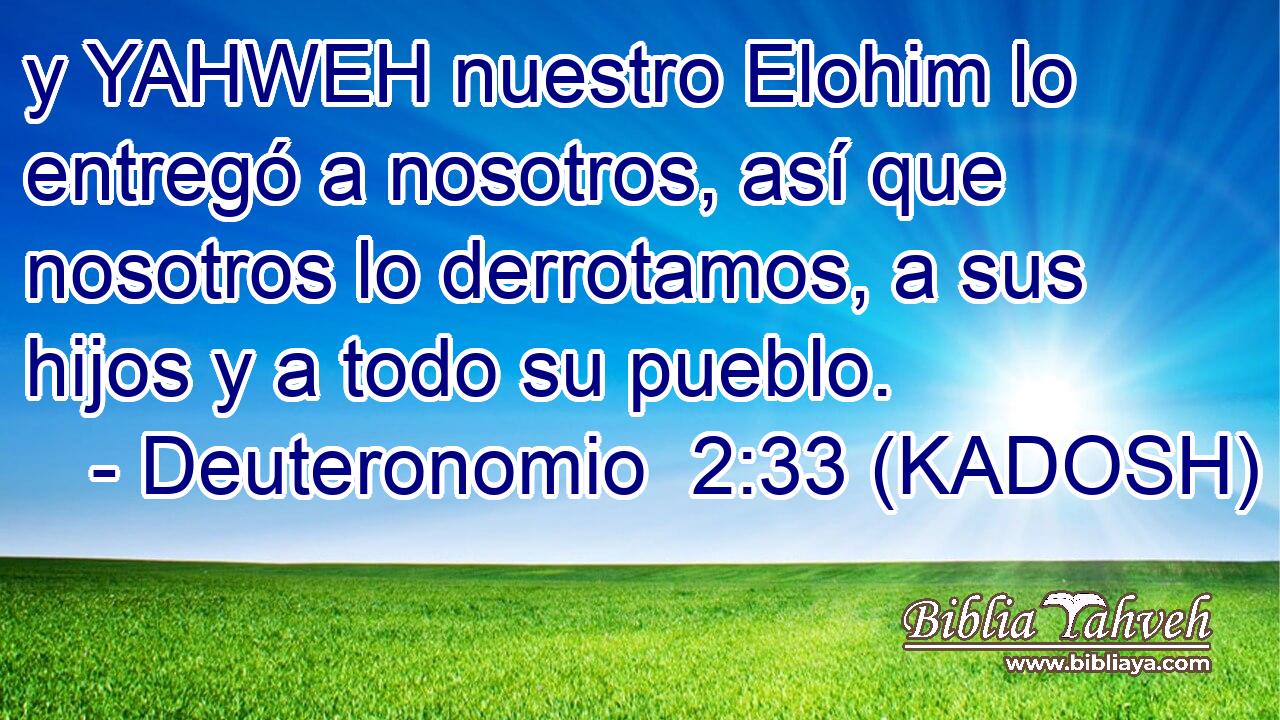  y YAHWEH nuestro Elohim lo entregó a nosotros, así que nosotros lo derrotamos, a sus hijos y a todo su pueblo. 