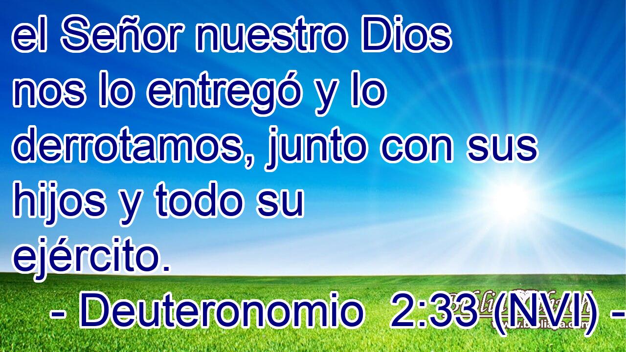  el Señor nuestro Dios nos lo entregó y lo derrotamos, junto con sus hijos y todo su ejército. 