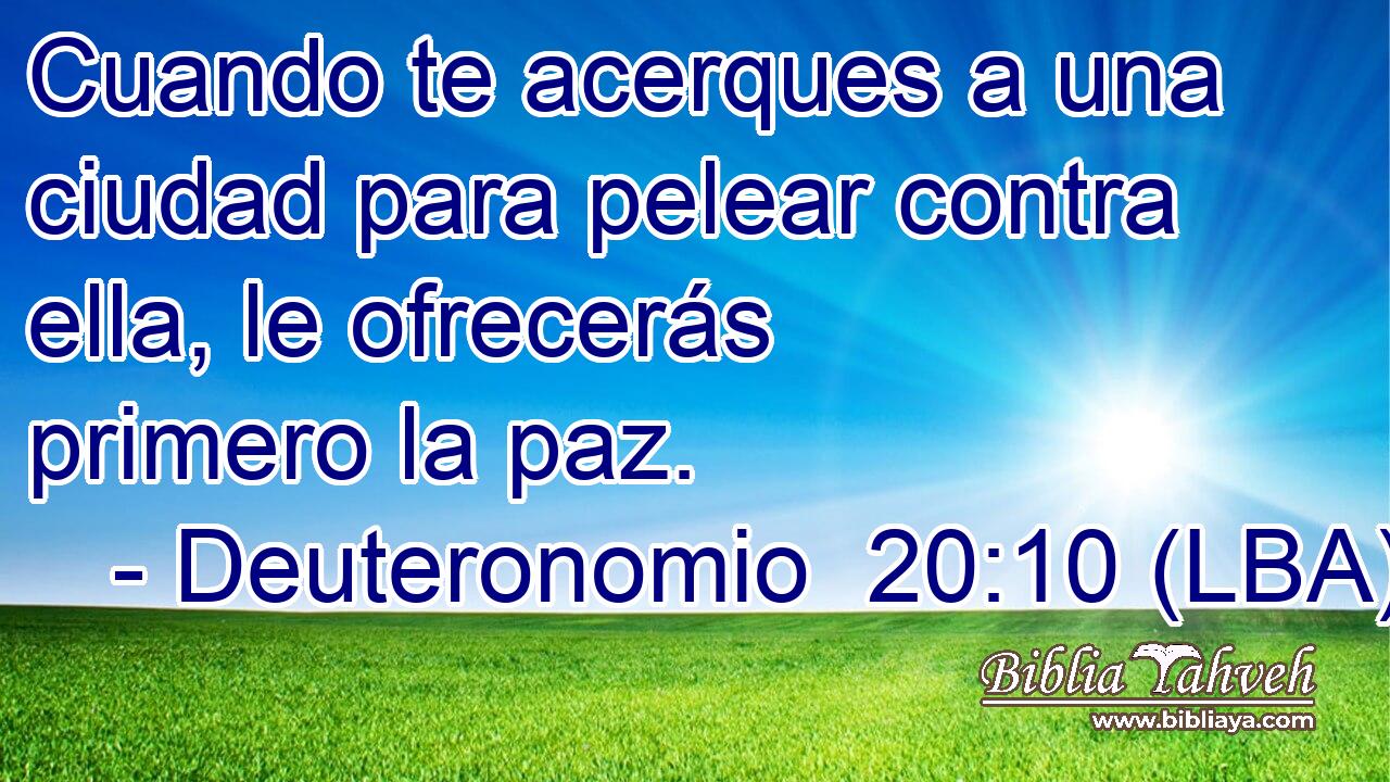 Cuando te acerques a una ciudad para pelear contra ella, le ofrecerás primero la paz.